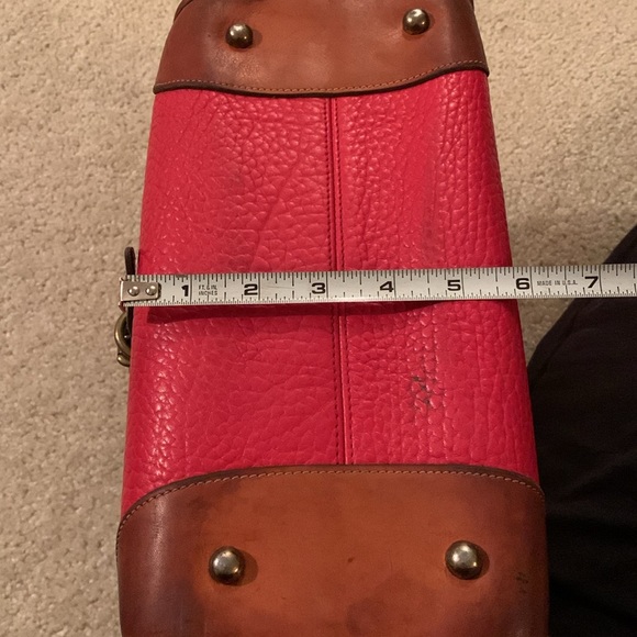 Dooney & Bourke Vintage Red Pebble Leather Satchel Bag - Picture 12 of 17